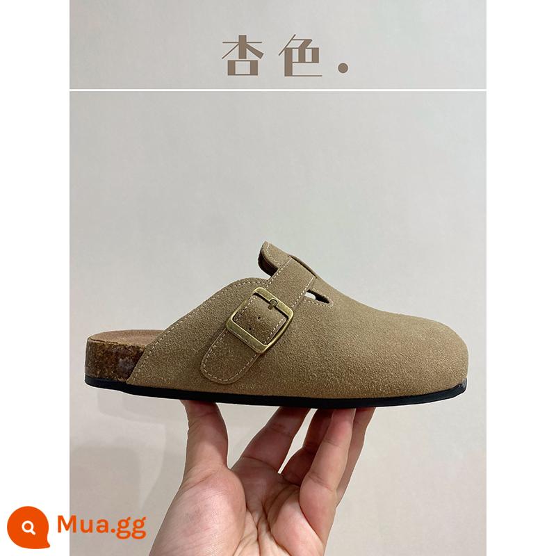 Dép đi trong nhà Birkenstock Baotou áo khoác ngoài nửa kéo cho nữ mùa xuân hè 2023 phiên bản Hàn Quốc cổ điển đầu to xấu xí mùa đông dễ thương giày đế kếp phù hợp - Mai (phiên bản nâng cấp) có hàng