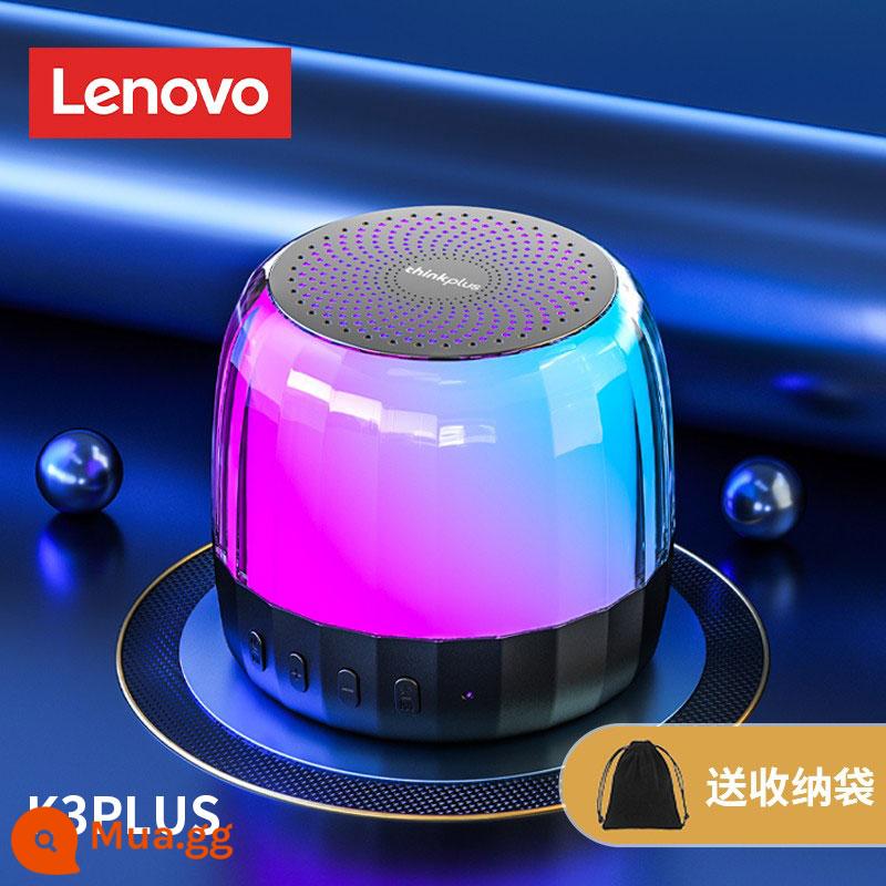 Loa Bluetooth không dây Lenovo cao cấp chất lượng cao cho ô tô mini âm thanh siêu trầm siêu trầm mới 2022 - Thép titan màu đen ★ Phiên bản nâng cấp ánh sáng rực rỡ RGB ★ túi lưu trữ miễn phí [Đèn màu động RGB <âm trầm vòm @ màng loa trầm> Kết nốiTWS # thời lượng pin ở chế độ chờ