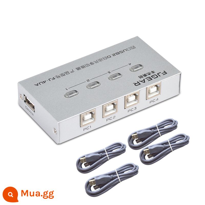 bộ chia sẻ máy in usb dòng mở rộng không cần chuyển đổi tự động chuyển đổi máy in chuyển đổi hai máy tính chia sẻ máy in chuyển đổi bộ chia một kéo hai - Bộ chuyển mạch 4 cổng đi kèm 4 dây cáp dài 1,5 mét