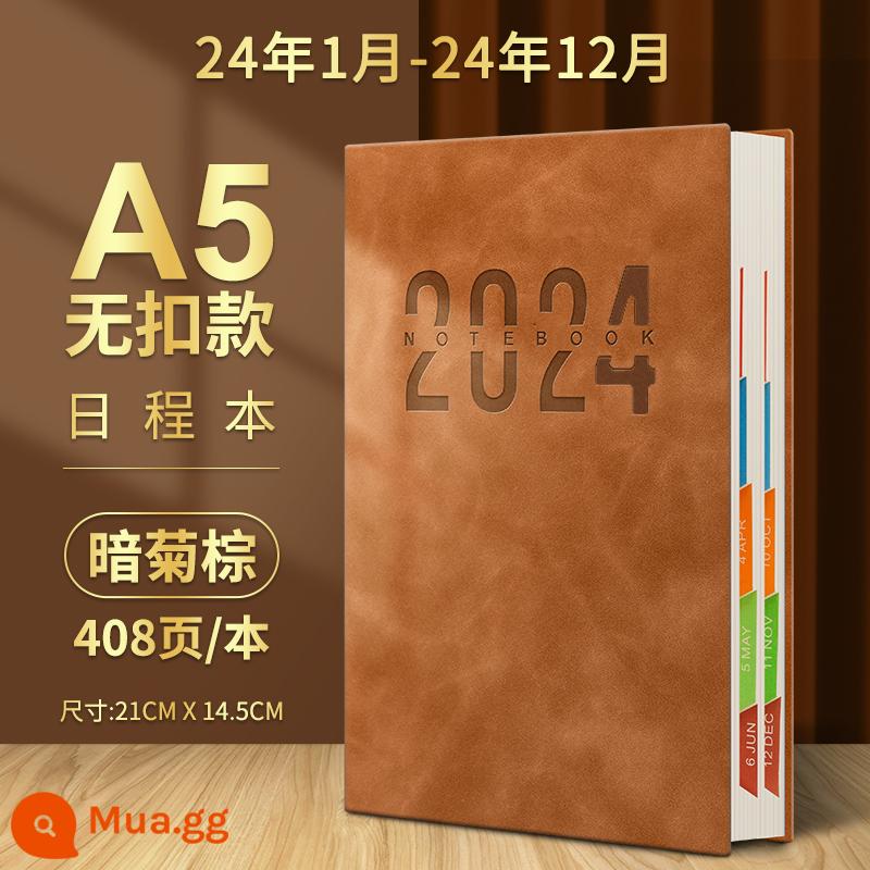 2023 sổ lịch trình thẻ nhật ký quản lý thời gian 365 ngày hàng ngày lên kế hoạch bảng này một ngày một trang lịch sổ tay phụ sổ tay tài khoản sổ tay hiệu quả sổ tay nhật ký công việc tùy chỉnh notepad - (Chương trình nghị sự) Không khấu trừ Cúc nâu đậm 408 trang