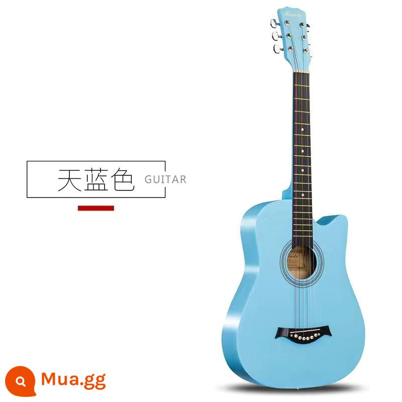 Đàn Guitar Chính Hãng Dành Cho Người Mới Bắt Đầu 41 Inch Dân Gian 38 Inch Acoustic Người Mới Nhập Cảnh Đàn Guitar Học Sinh Nhạc Cụ - Màu xanh nhạt