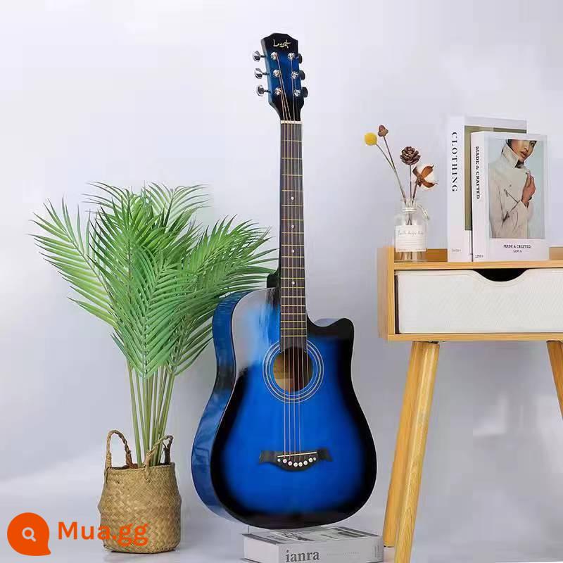 Đàn Guitar Chính Hãng Dành Cho Người Mới Bắt Đầu 41 Inch Dân Gian 38 Inch Acoustic Người Mới Nhập Cảnh Đàn Guitar Học Sinh Nhạc Cụ - Màu xanh hải quân