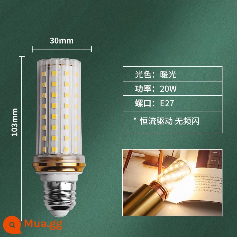 Bóng Đèn LED E27e14 Vít Ngô Đèn Đèn Chùm Siêu Sáng Nguồn Sáng Nến Bong Bóng 3 Màu Mờ Hộ Gia Đình Tiết Kiệm Năng Lượng đèn - Không nhấp nháy, cổng vít E27, đèn ấm 20W