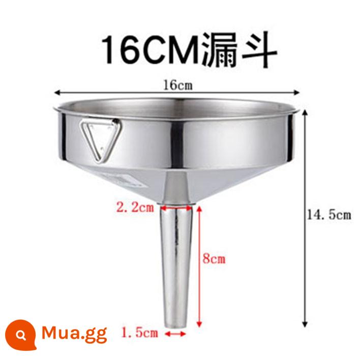 Rượu nho khô đập thiết bị dày inox 304 muỗng rượu phễu rượu móc treo dầu nâng tay cầm dài hộ gia đình muỗng rượu - Phễu 16 cm có bộ lọc