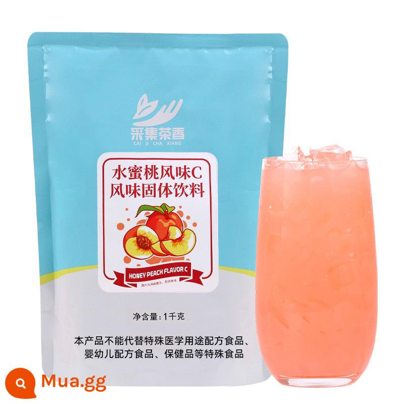 Bộ sưu tập bột nước ép có hương vị trà 1kg nước giải khát pha chế đồ uống rắn phục vụ túi nguyên liệu thương mại - Bột nước ép hương đào