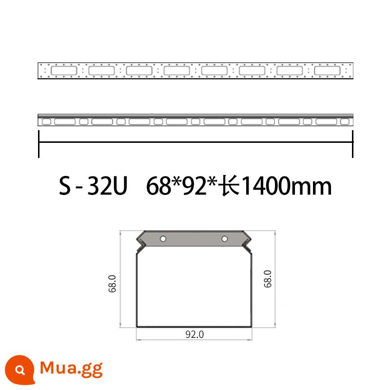 Mở khung thẳng đứng của tủ dọc -type có thể chọn khe cắm dây 42U - Chiều dài màu đen 1400 cho tủ 32U