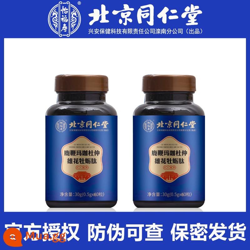 Bắc Kinh Tongrentang Roi hươu Nhân sâm Maca Oyster Peptide Viên nén Men's Male Adult Sản phẩm uống Sản phẩm không tốt cho sức khỏe LY - [Chai thứ hai giảm giá một nửa] Giao hai chai