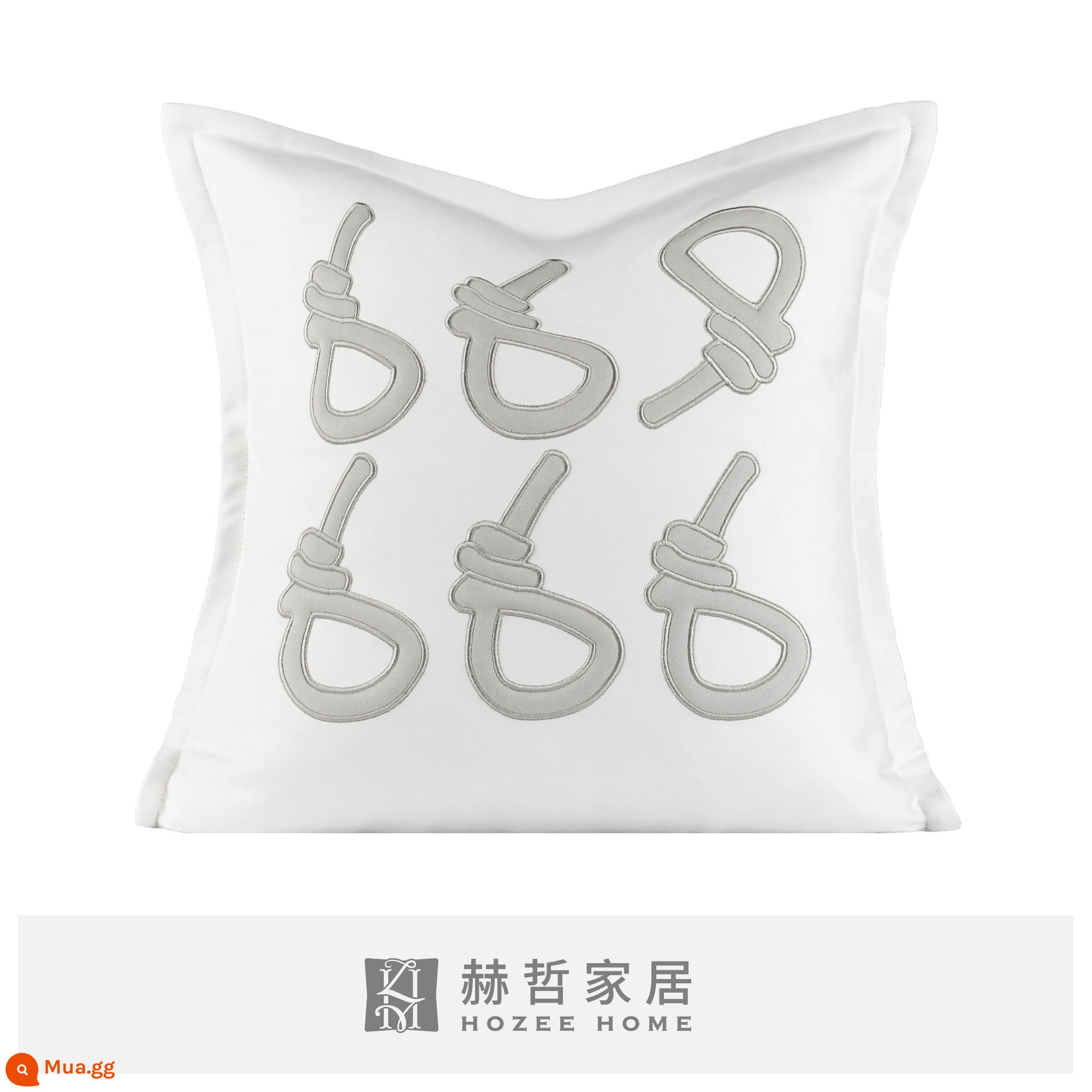 HEZHE HOME FROVING Modern Ins Grey Fun Club Sticker thêu dòng mô hình phòng gối gối gối - HZF220141 màu xám