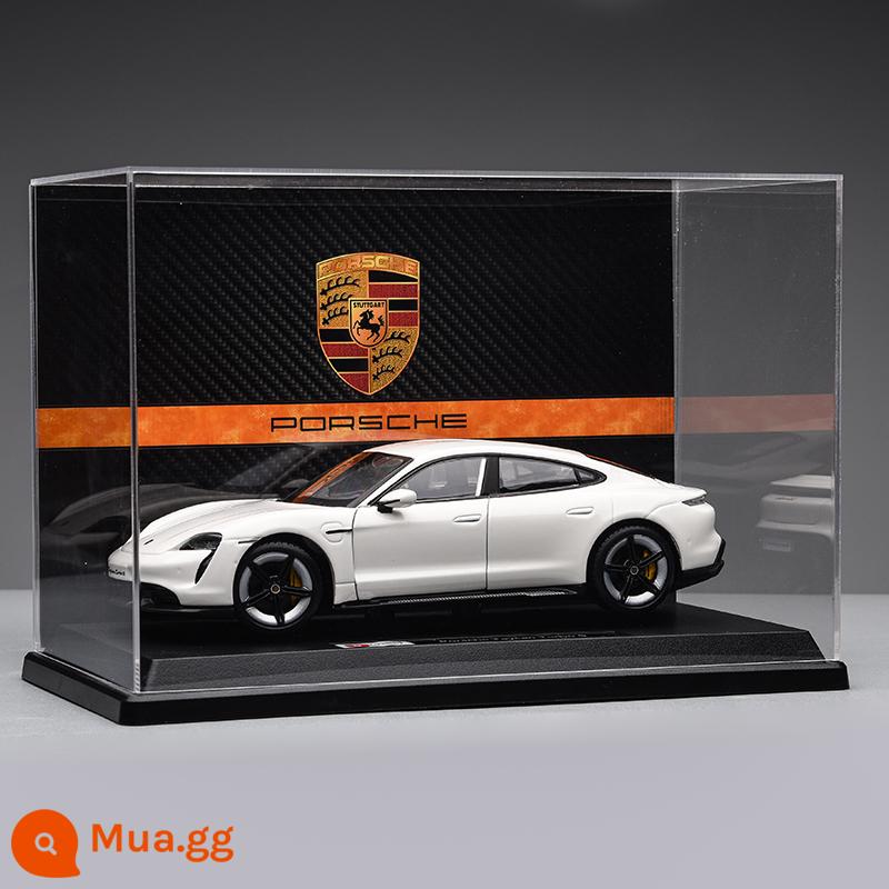 Porsche 911RSR xe mô hình 1:24 mô phỏng xe hợp kim bộ sưu tập mô hình đồ trang trí Giáng Sinh món quà sinh nhật nam - Hộp hiển thị nền Porsche Taycan-White+