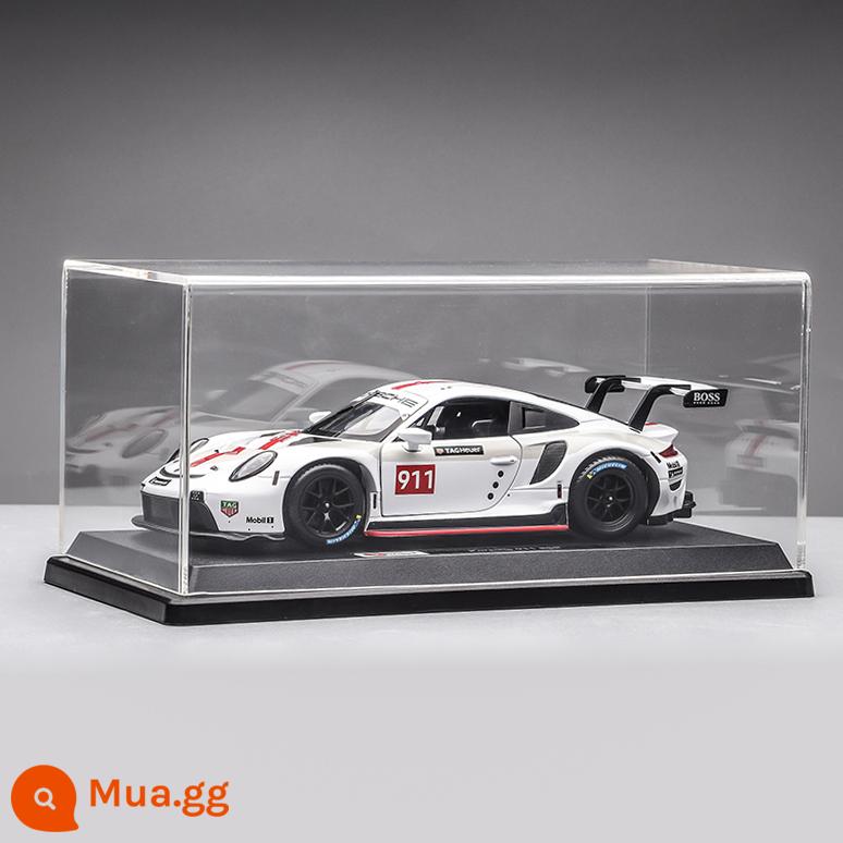 Porsche 911RSR xe mô hình 1:24 mô phỏng xe hợp kim bộ sưu tập mô hình đồ trang trí Giáng Sinh món quà sinh nhật nam - Porsche 911RSR-Trắng + Hộp Trưng Bày Trong Suốt