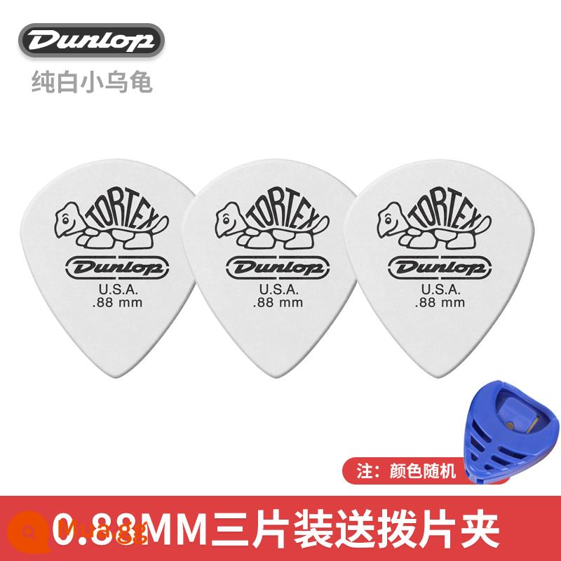 Dunlop Mái Chèo Dunlop 478R Con Rùa Nhỏ Đàn Guitar Mái Chèo Tốc Độ Bom Chống Trơn Trượt Dân Gian Đàn Guitar Điện Mùa Xuân Mảnh - [Gói ba chiếc] Rùa trắng tinh khiết 0,88mm + kẹp gắp miễn phí