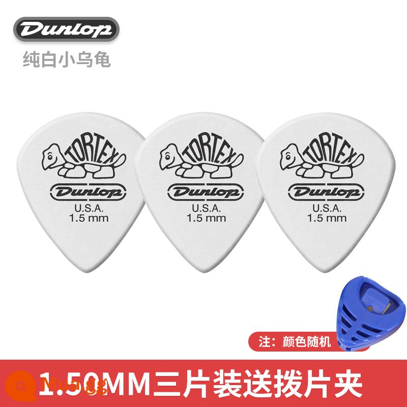 Dunlop Mái Chèo Dunlop 478R Con Rùa Nhỏ Đàn Guitar Mái Chèo Tốc Độ Bom Chống Trơn Trượt Dân Gian Đàn Guitar Điện Mùa Xuân Mảnh - [Gói ba chiếc] Rùa trắng tinh khiết 1,50mm + kẹp gắp miễn phí