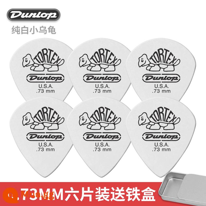 Dunlop Mái Chèo Dunlop 478R Con Rùa Nhỏ Đàn Guitar Mái Chèo Tốc Độ Bom Chống Trơn Trượt Dân Gian Đàn Guitar Điện Mùa Xuân Mảnh - [Gói sáu chiếc] Rùa trắng tinh khiết 0,73mm + hộp sắt nhỏ miễn phí