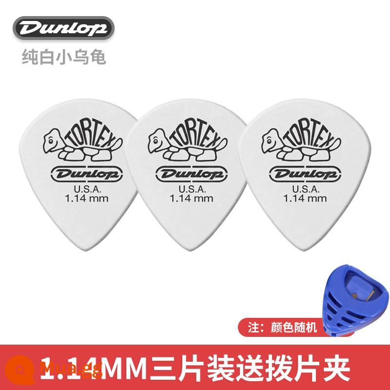 Dunlop Mái Chèo Dunlop 478R Con Rùa Nhỏ Đàn Guitar Mái Chèo Tốc Độ Bom Chống Trơn Trượt Dân Gian Đàn Guitar Điện Mùa Xuân Mảnh - [Gói ba chiếc] Rùa trắng tinh khiết 1,14mm + kẹp gắp miễn phí