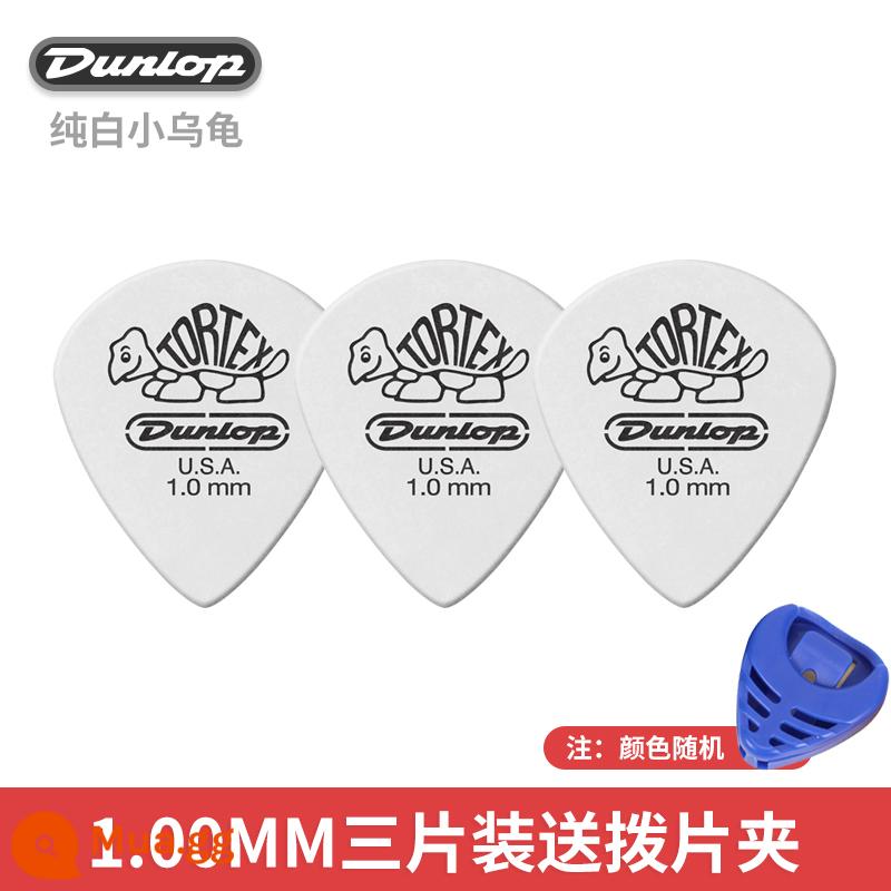 Dunlop Mái Chèo Dunlop 478R Con Rùa Nhỏ Đàn Guitar Mái Chèo Tốc Độ Bom Chống Trơn Trượt Dân Gian Đàn Guitar Điện Mùa Xuân Mảnh - [Gói ba chiếc] Rùa trắng tinh khiết 1,00mm + kẹp gắp miễn phí