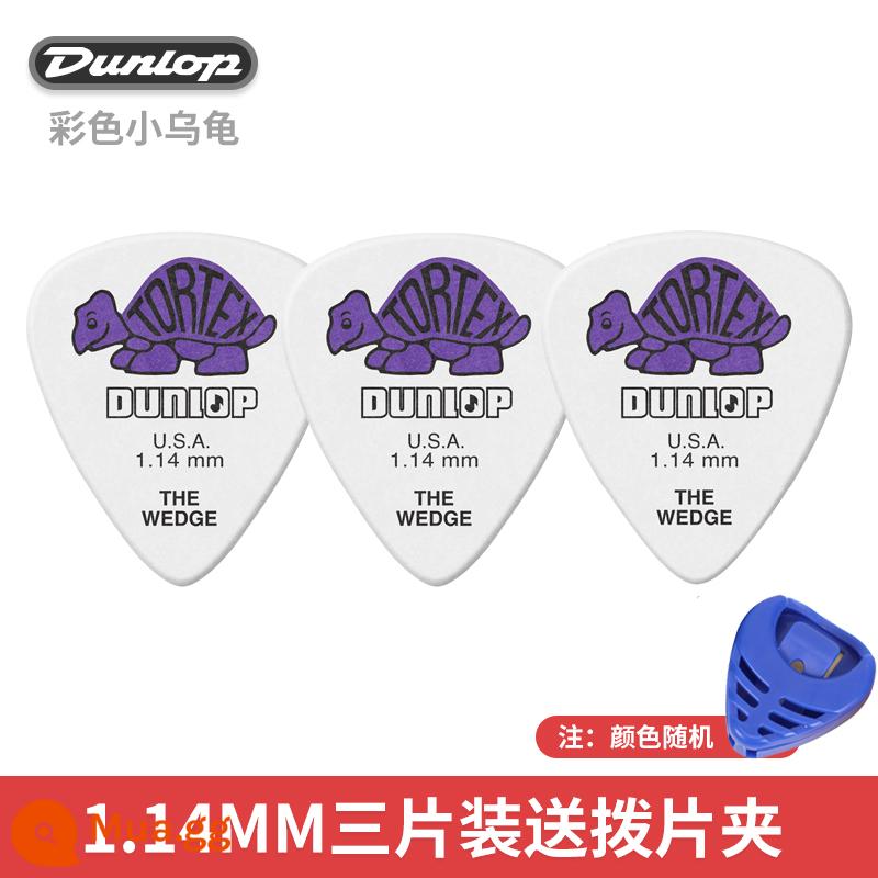 Dunlop Mái Chèo Dunlop 478R Con Rùa Nhỏ Đàn Guitar Mái Chèo Tốc Độ Bom Chống Trơn Trượt Dân Gian Đàn Guitar Điện Mùa Xuân Mảnh - [Gói Ba] Rùa Nhỏ Đầy Màu Sắc 1.14mm + Kẹp Chọn Miễn Phí