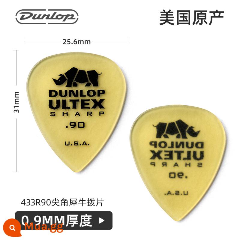 Dunlop sản xuất tại Mỹ Dunlop mái chèo tê giác 421R đàn guitar dân gian mái chèo đàn guitar điện đặc biệt chống trượt chính hãng - Đầu nhọn-0,90mm