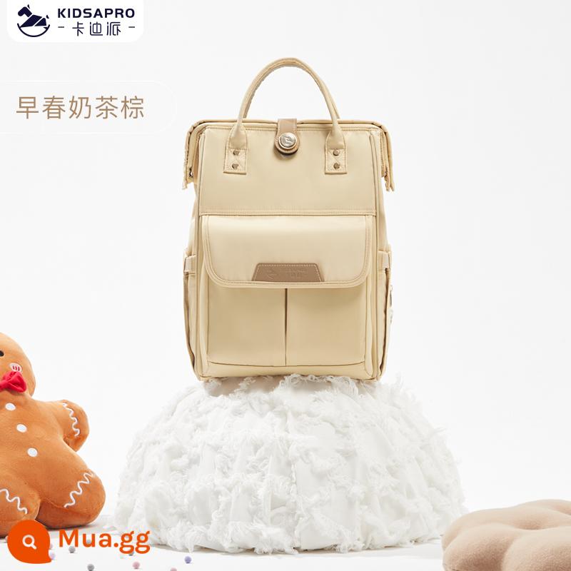 Cadai Mommy Bag Back 2022 Mô hình mới, Ánh sáng ánh sáng, Công suất lớn Mẹ và Backpack em bé - Trà Sữa Đầu Xuân Nâu [Mẫu Nâng Cấp]