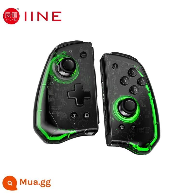 Giá trị tốt phù hợp cho Nintendo switch Tay cầm OLED joycon elite Thiết kế chương trình vĩ mô Vòng kim loại rocker ALPS Bộ điều khiển trái và phải Bluetooth không dây Phụ kiện NS phun hai người - Thế hệ thứ hai Elite Transparent Black-L762