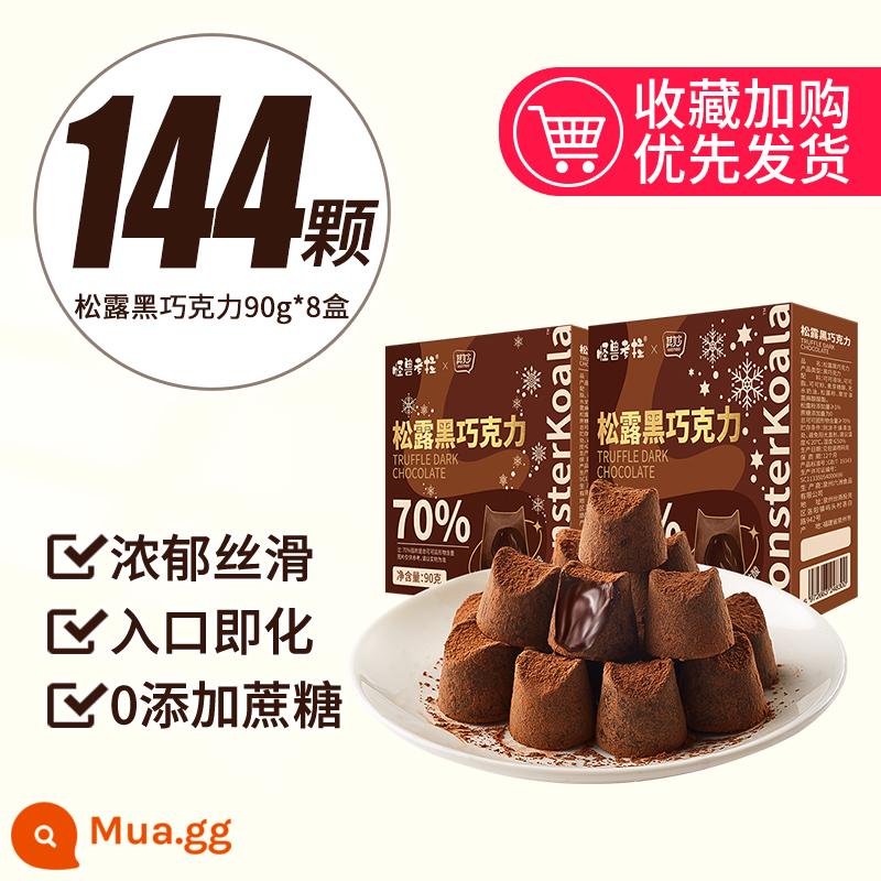 Sô cô la truffle bơ ca cao nguyên chất sô cô la đen giảm 0 đồng hộp quà không đường số lượng lớn kẹo ăn vặt Hàng Tết - [Khoảng 144 miếng] Kẹo sôcôla đen 90g*8 hộp chỉ 45,9