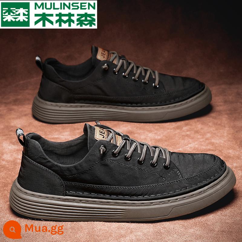 Mulinsen Thu Đông Giày Slip-On Nam Plus Nhung Thường Ngày Giày Trượt Ván 2022 Thể Thao Mới Giày lười Canvas 2 Giày Cotton - nâu đen