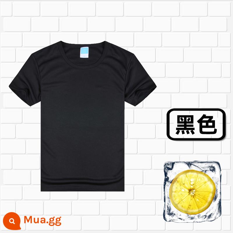 Áo thun cotton tùy chỉnh logo cổ tròn quần áo công sở in quảng cáo văn hóa áo đảng nhóm lớp đồng phục tay ngắn thêu - 306 màu đen