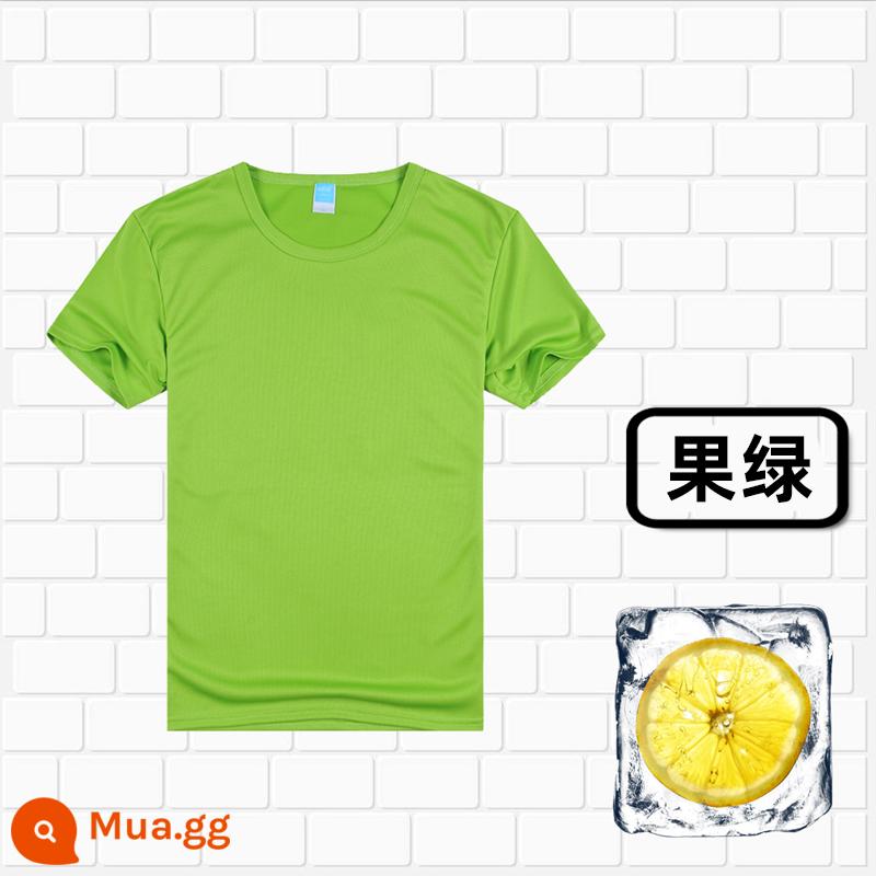 Áo thun cotton tùy chỉnh logo cổ tròn quần áo công sở in quảng cáo văn hóa áo đảng nhóm lớp đồng phục tay ngắn thêu - 306 quả xanh