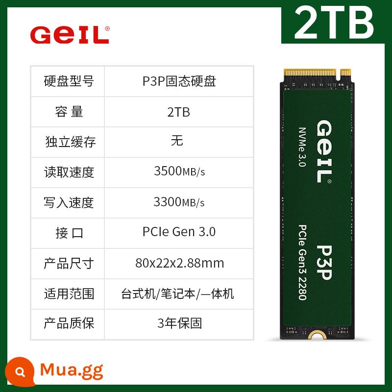 GeIL Jinbang P3L SSD 512g 1t 2t máy tính để bàn m.2 SSD máy tính xách tay NVME M2 - P3P 2T 3500 MB/giây