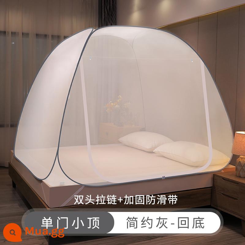 Mùng mới 2023 không cần lắp đặt yurt home phòng ngủ trẻ em 1m 5 giường ký túc xá sinh viên 1.2m gấp gọn - Cửa đơn nhỏ phía trên màu xám đơn giản