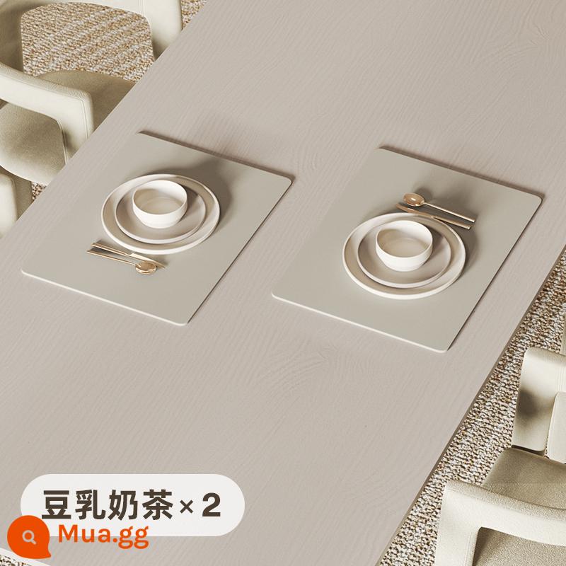 Thảm placemat không thấm nước cao cấp cảm giác placemat vải cách nhiệt dùng một lần không thấm nước và chống dầu mat bữa ăn mat tấm mat ánh sáng sang trọng pvc màu trắng - Bộ 2 món [trà sữa đậu nành*2 miếng]