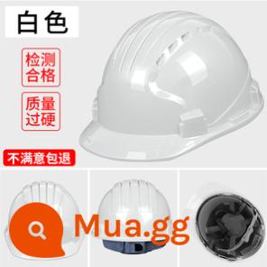 ABS tiêu chuẩn quốc gia xây dựng mũ bảo hiểm an toàn thoáng khí và dày kỹ thuật xây dựng thợ điện xây dựng đội đầu đội mũ lãnh đạo tùy chỉnh in ấn - Mặt trên dày ba gân với [khả năng chống va đập] màu trắng