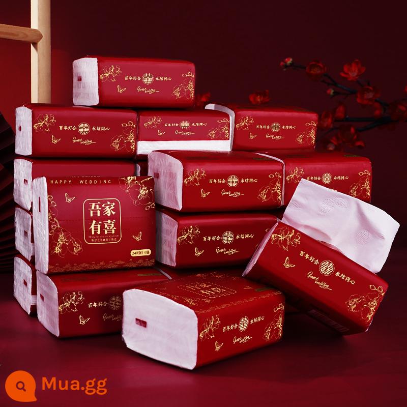 Nguồn cung cấp đám cưới Daquan Wedding Khăn giấy có thể thu vào FCL Wedding Hộ gia đình Khăn ăn đỏ lễ hội Chuẩn bị cho lễ đính hôn - Khuyến nghị sản phẩm mới của Wujia Youxi 40 gói [giấy vệ sinh dày bốn lớp có thể tháo rời]