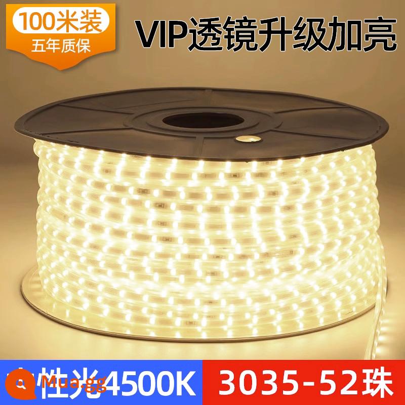 Dải Đèn LED Ngoài Trời Chống Thấm Nước 220V Siêu Sáng Nhà Phòng Khách Trần Dự Án Đèn 3 Màu Lõi Ngoài Trời Ấm Dây Dải Ánh Sáng - 100 mét [Vua tiết kiệm chi phí] Phiên bản nâng cấp và làm sáng ống kính VIP ★Đèn trung tính đi kèm 10 phích cắm