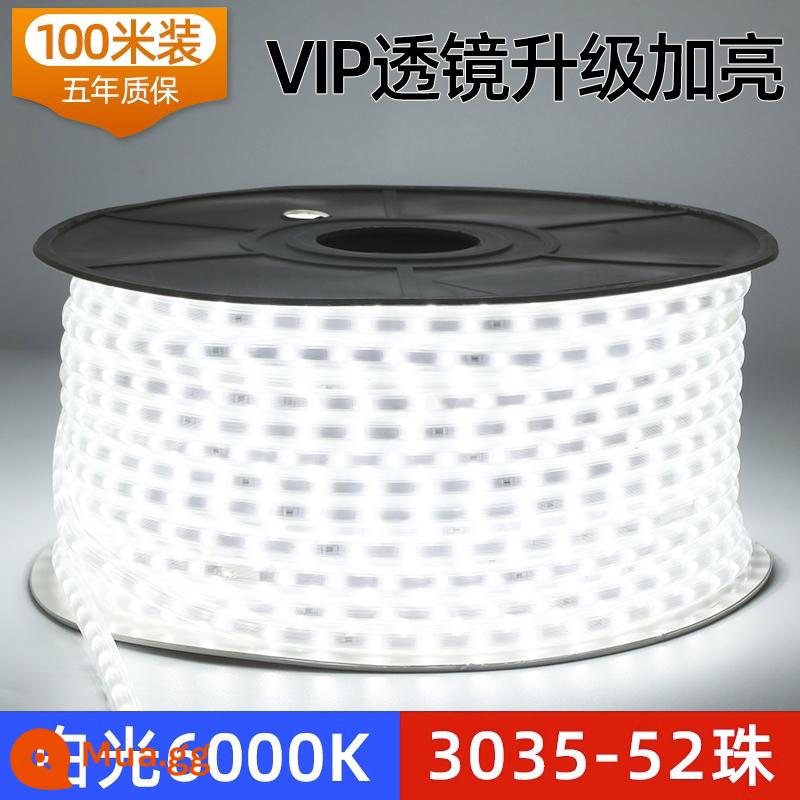 Dải Đèn LED Ngoài Trời Chống Thấm Nước 220V Siêu Sáng Nhà Phòng Khách Trần Dự Án Đèn 3 Màu Lõi Ngoài Trời Ấm Dây Dải Ánh Sáng - 100 mét [Vua tiết kiệm chi phí] Phiên bản nâng cấp và làm sáng ống kính VIP ★ Đèn trắng đi kèm 10 phích cắm