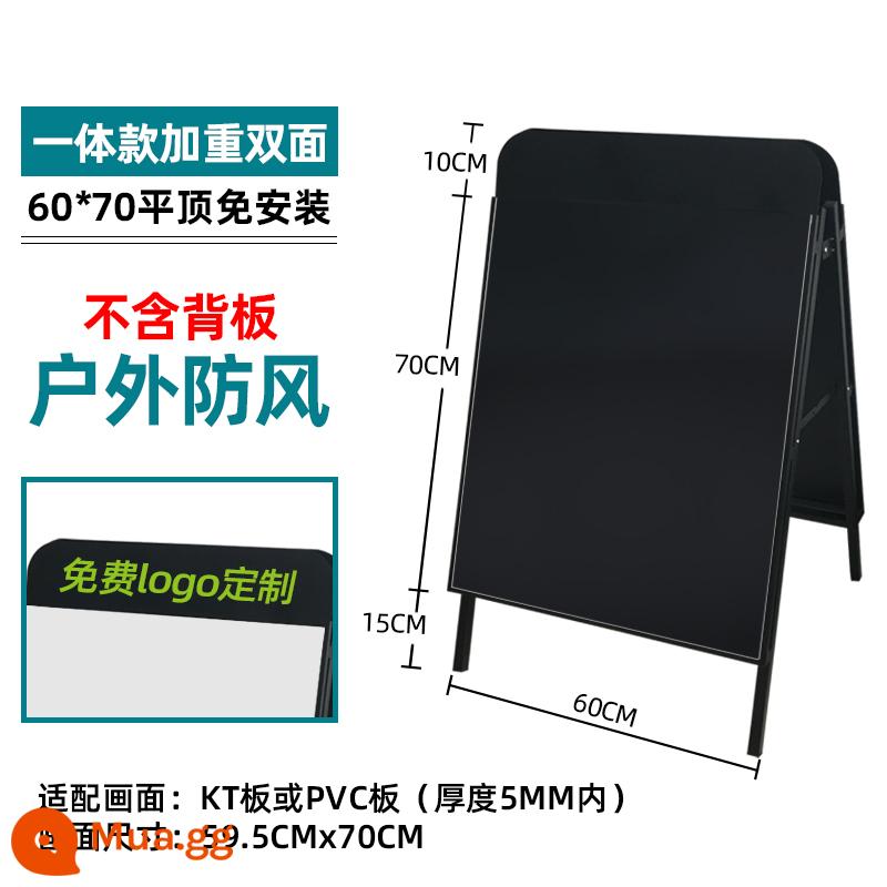 Biển quảng cáo thẻ hiển thị bảng kt giá trưng bày tuyển dụng áp phích công khai dọc cửa hàng trà sữa từ trần đến sàn kệ chống gió ngoài trời - Khung trống màu đen, mặt phẳng hai mặt 60x70 [nặng hơn 20 catties]