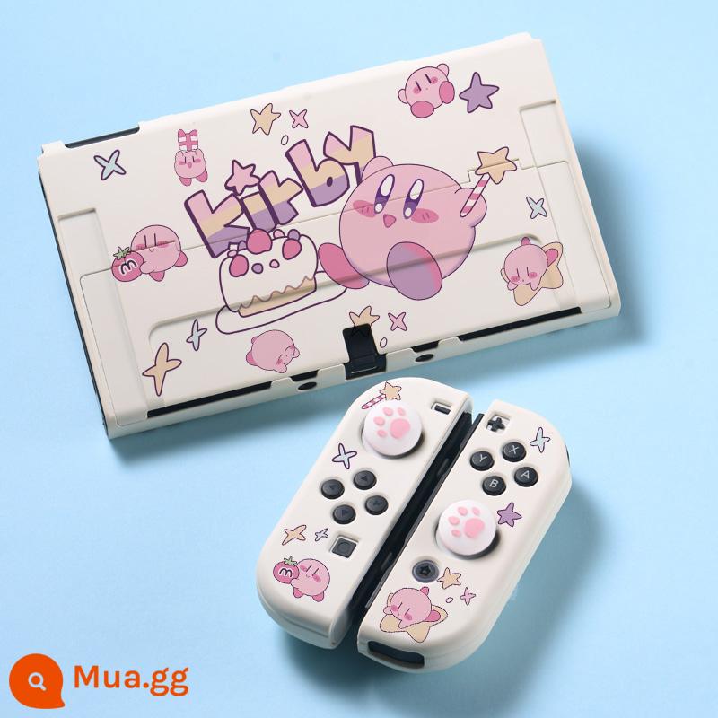 Vỏ bảo vệ Nintendo Switch vỏ cứng màn hình oled tích hợp tay cầm silicon vỏ mềm Star Kirby Phiên bản tiếng Nhật thời lượng pin phiên bản ns vỏ bảo vệ đế cắm được miếng dán có thể tháo rời hộp đựng thẻ di động túi đựng - Vỏ bảo vệ OLED [Kirby Fairy Stick] đi kèm nắp đậy + màng cường lực