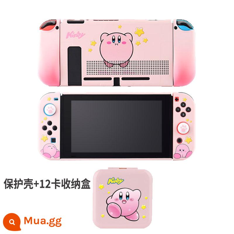 Vỏ bảo vệ Nintendo Switch vỏ cứng màn hình oled tích hợp tay cầm silicon vỏ mềm Star Kirby Phiên bản tiếng Nhật thời lượng pin phiên bản ns vỏ bảo vệ đế cắm được miếng dán có thể tháo rời hộp đựng thẻ di động túi đựng - Hộp đựng thẻ NS [Kirby] + hộp bảo vệ đi kèm nắp đậy + miếng dán cường lực