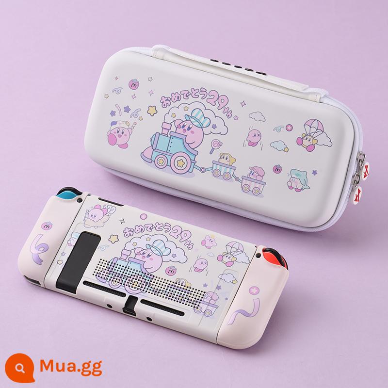 Vỏ bảo vệ Nintendo Switch vỏ cứng màn hình oled tích hợp tay cầm silicon vỏ mềm Star Kirby Phiên bản tiếng Nhật thời lượng pin phiên bản ns vỏ bảo vệ đế cắm được miếng dán có thể tháo rời hộp đựng thẻ di động túi đựng - NS [hộp bảo vệ + túi đựng] [quỷ nhỏ] đi kèm nắp đậy + màng cường lực