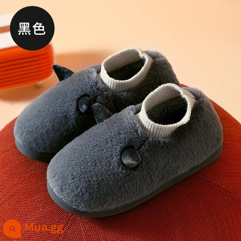 Ủng đi tuyết nam đế dày mùa đông cộng nhung giữ ấm mới 2022 giày cotton slip-on Đông Bắc chống trượt áo khoác ngoài nam - Đen [kiểu sừng cừu]