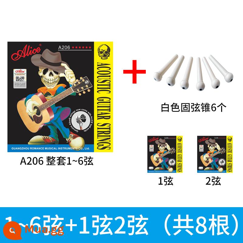 Alice Folk Guitar String A Set of 6 A206 One -String String String Guitar Guitar Phosphorus Bronze Rust -Pronound Steel String - 1~6 dây+1 dây 2 dây+độ côn dây cố định