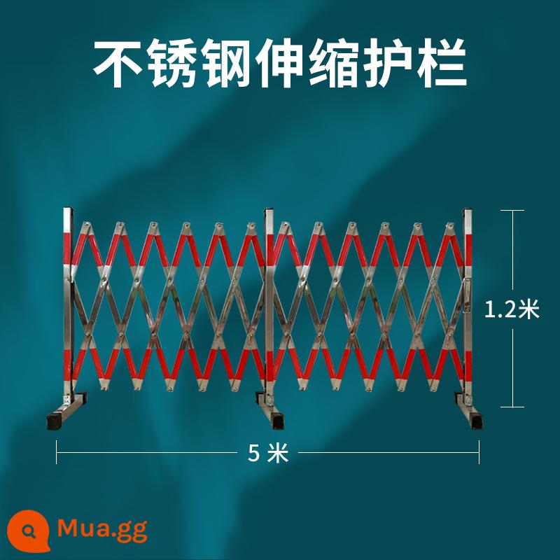 Hàng rào sợi thủy tinh có thể thu vào hàng rào cảnh báo an toàn cách điện xây dựng lan can gấp hàng rào cách ly có thể tháo rời - Thép không gỉ cao 1,2 mét * dài 5 mét