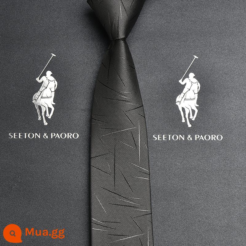 Colorton Ralph Lauren Polo Tie Nam Công Việc Phù Hợp Với Dây Kéo Rảnh Tay Phong Cách Cưới Chú Rể Đen Hộp Quà Tặng Cao Cấp - Mẫu dao màu xám-P714 mẫu handmade (dây kéo cần lưu ý)