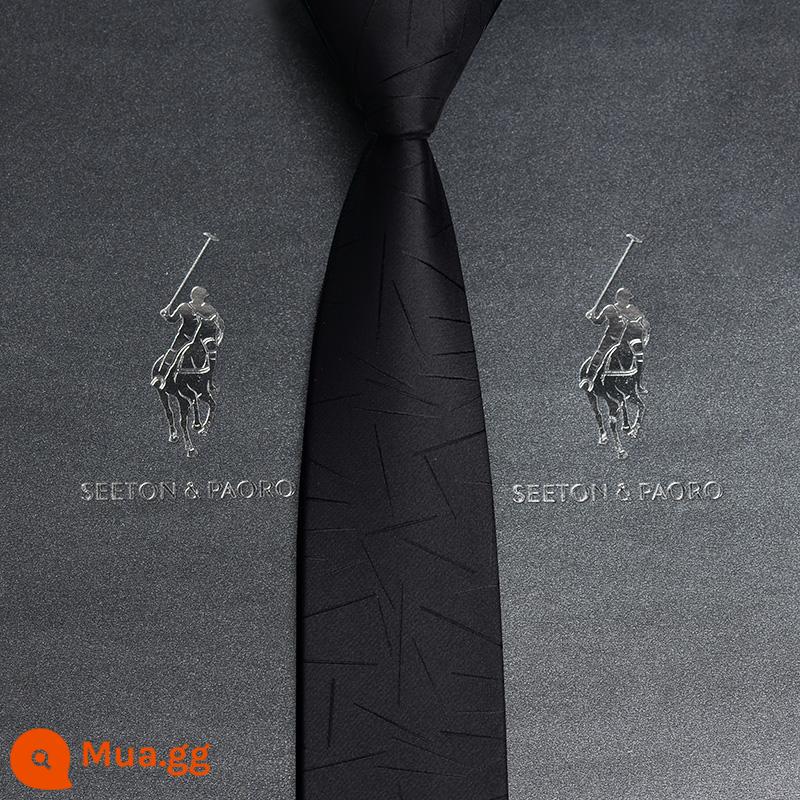 Colorton Ralph Lauren Polo Tie Nam Công Việc Phù Hợp Với Dây Kéo Rảnh Tay Phong Cách Cưới Chú Rể Đen Hộp Quà Tặng Cao Cấp - Mẫu dao đen-P703 mẫu handmade (dây kéo cần lưu ý)