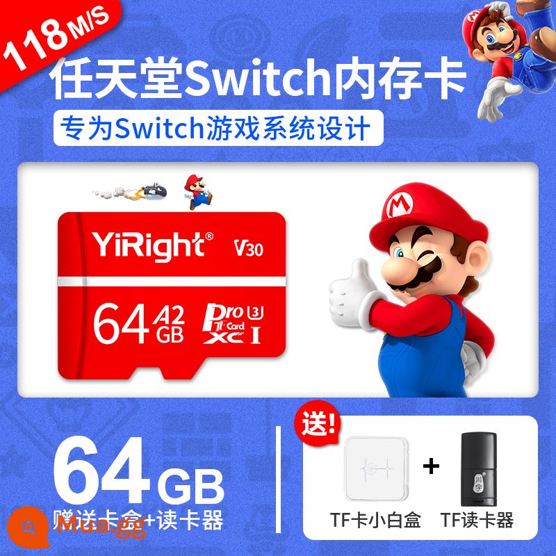 [Chính hãng chính thức] Bộ nhớ Nintendo switch thẻ sd 128G máy trò chơi thẻ micro sd tốc độ cao thẻ nhớ lite mở rộng 3ds thẻ tf chuyên dụng thẻ nhớ thẻ sd - Thẻ tốc độ cao Nintendo Switch [⑥④G]+ (gửi hộp + đầu đọc thẻ màu trắng tinh tế)