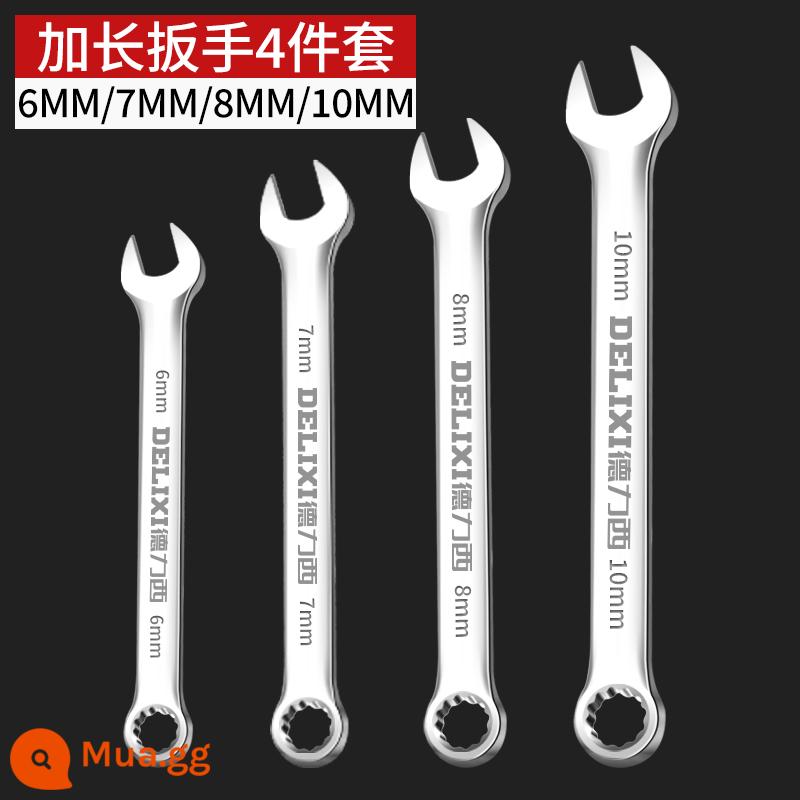 Cờ lê lưỡng dụng Delixi thép carbon cao mận mở cờ lê hoa mận cờ lê đĩa nĩa bộ cờ lê bánh cóc - Bộ 4 món hoạt động giá cả phải chăng