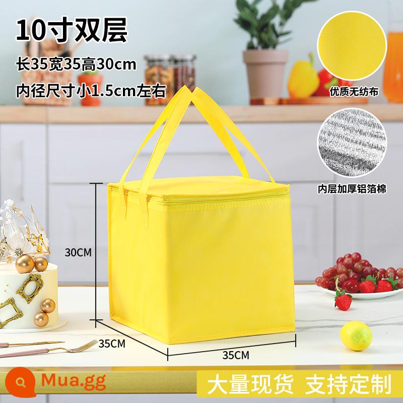 6 8 10 inch bánh sinh nhật túi cách nhiệt dày lá nhôm túi lạnh tùy chỉnh công suất lớn túi xách để giao hàng - màu xanh huỳnh quang