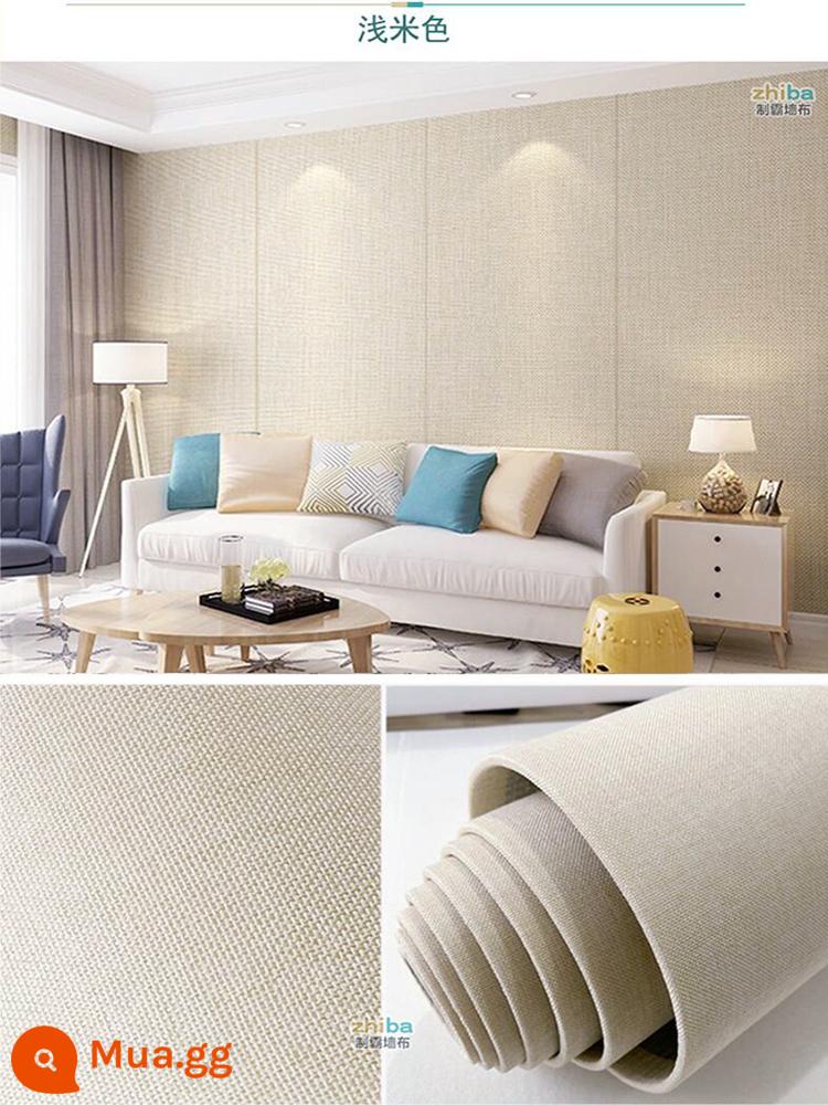 Linen dày tường vải tự dính giấy dán tường đầu giường gói mềm bảng điều khiển tường TV nền tường sticker không thấm nước phòng ngủ trang trí hình nền - Keo dán tường chống thấm dày màu be nhạt (cao 2,8 mét * rộng 65 cm 1 cuộn) keo dán tường tự dính