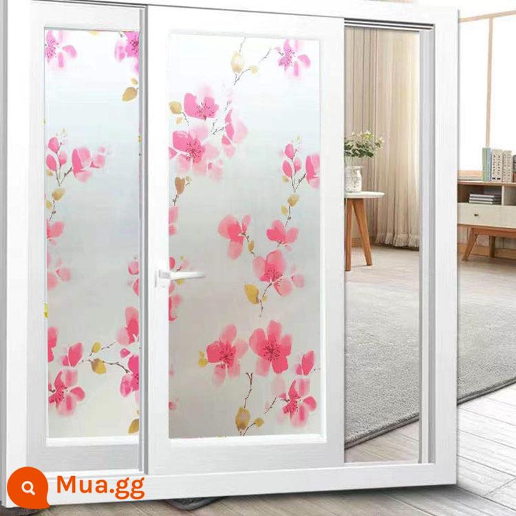 Cửa sổ thủy tinh tự dán nhãn dán ánh sáng truyền qua cửa sổ Sticker cửa sổ giấy hoa trang trí che bóng che - mận đỏ