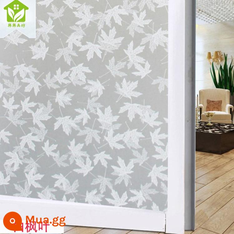 Cửa sổ thủy tinh tự dán nhãn dán ánh sáng truyền qua cửa sổ Sticker cửa sổ giấy hoa trang trí che bóng che - Lá phong trắng mơ