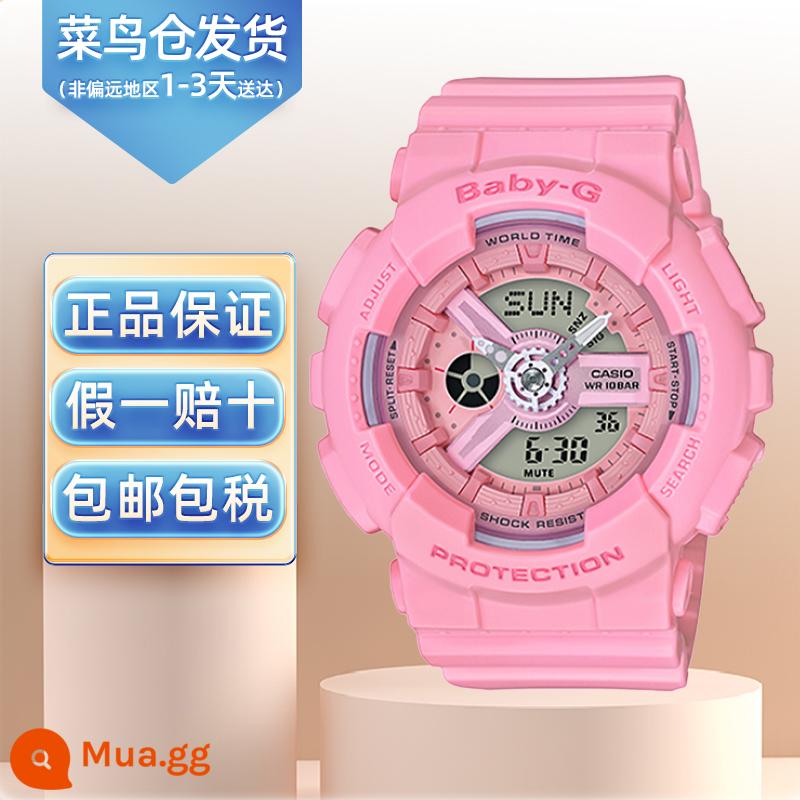 Đồng hồ CASIO nữ chính hãng babyg Dương Tử cùng đồng hồ điện tử thể thao trắng chống nước BA-110 - BA-110-4A1